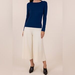 TSE Women's Classic Superfine Cashmere Crewneck Sweater Navy Blue Size Medium